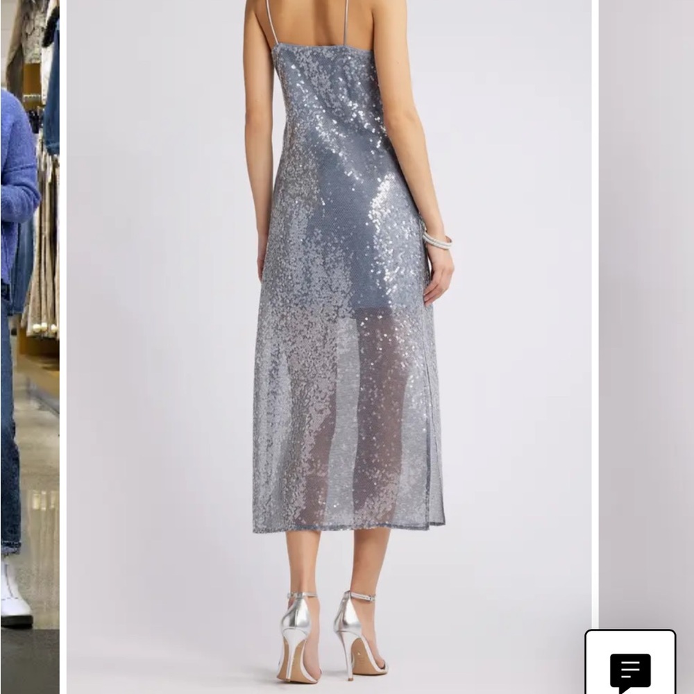 Elegant Silver Sequin Dress